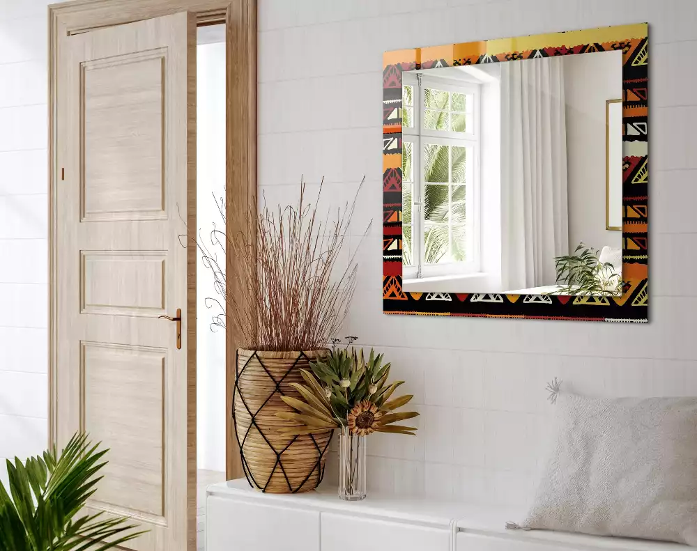 Espejo rectangular estampado Patrón étnico colorido