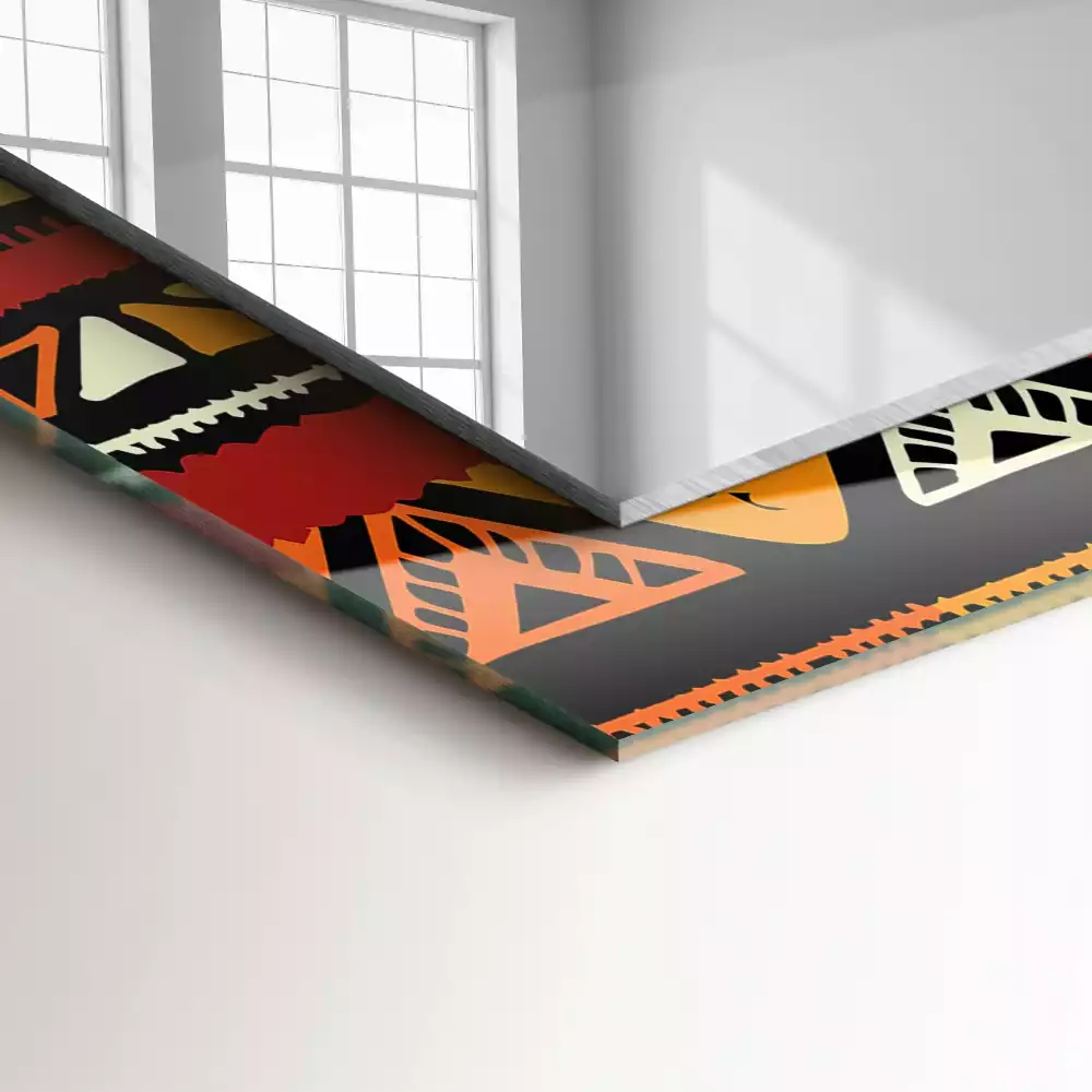 Espejo rectangular estampado Patrón étnico colorido