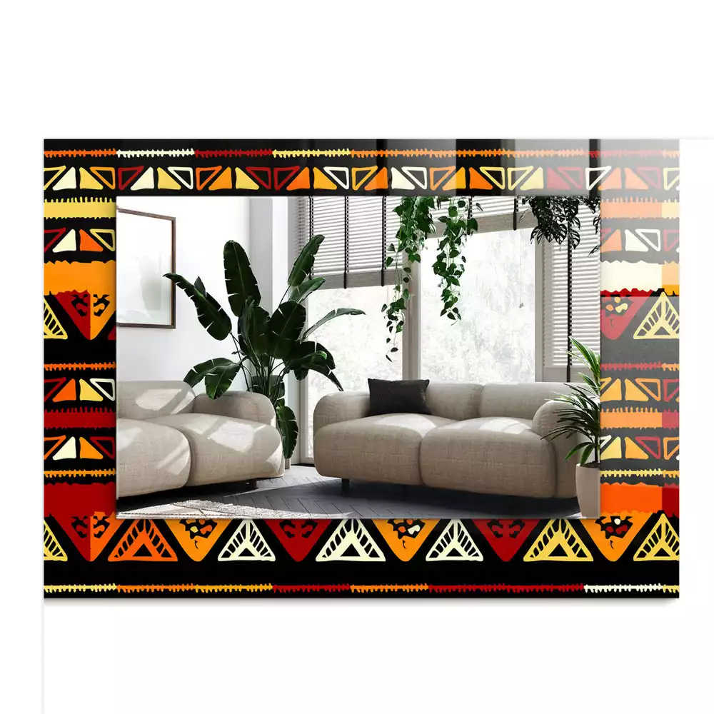 Espejo rectangular estampado Patrón étnico colorido