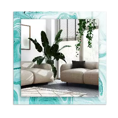 Espejo rectangular estampado Patrón de mármol abstracto