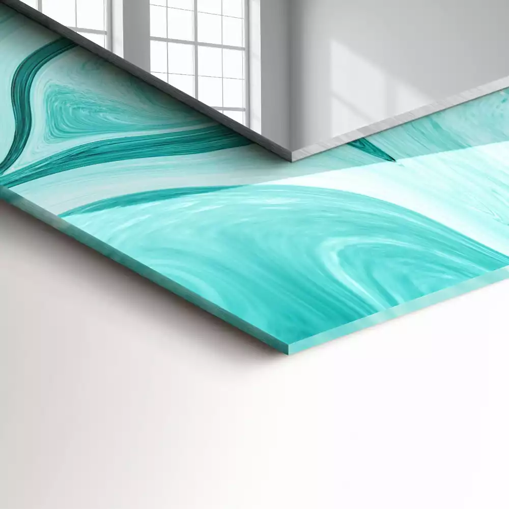 Espejo rectangular estampado Patrón de mármol abstracto