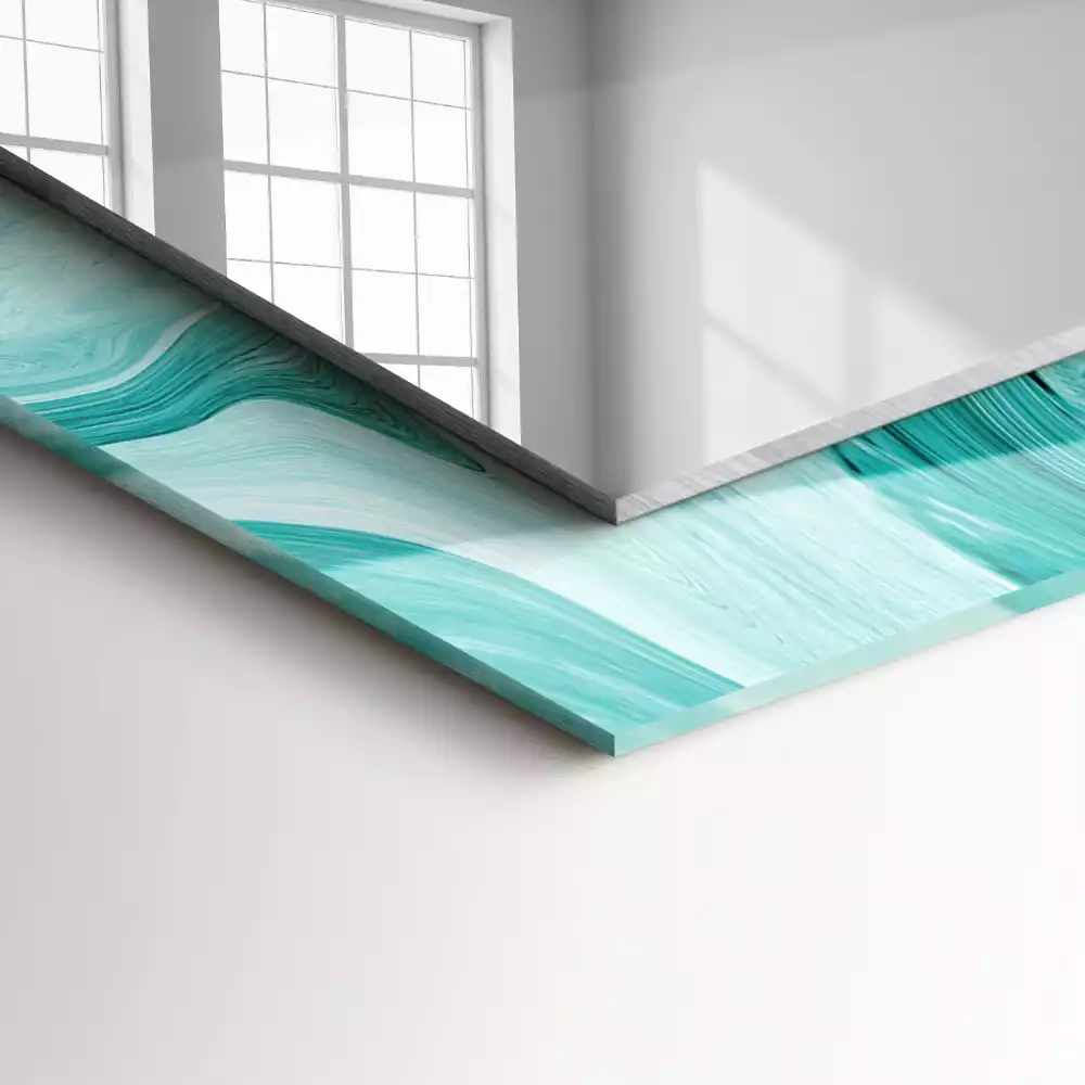 Espejo rectangular estampado Patrón de mármol abstracto