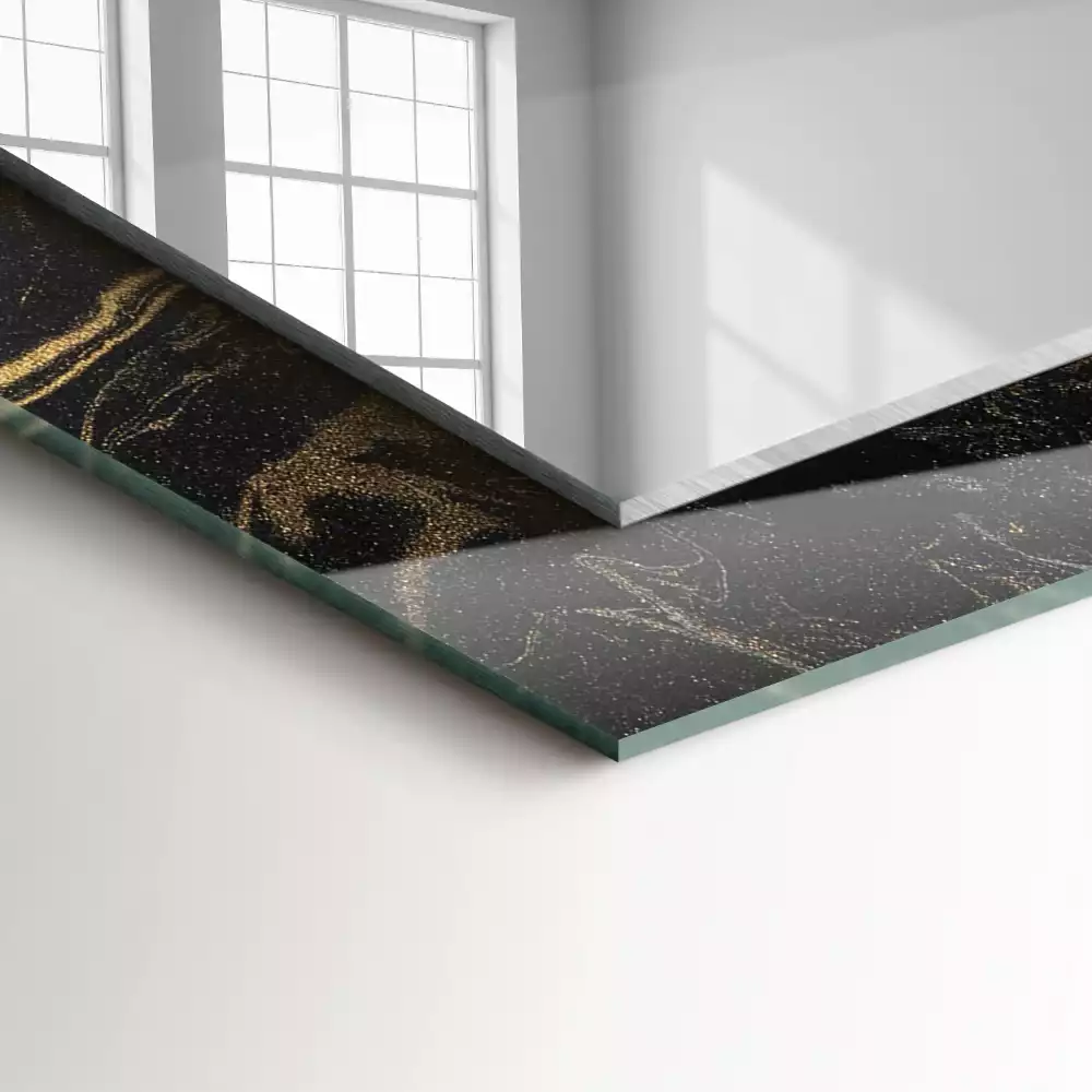 Espejo rectangular estampado Patrón de mármol abstracto