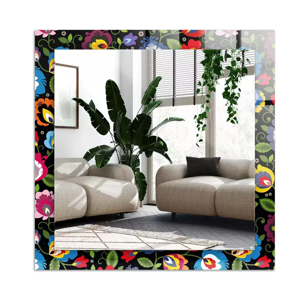Espejo rectangular estampado Patrones populares coloridos
