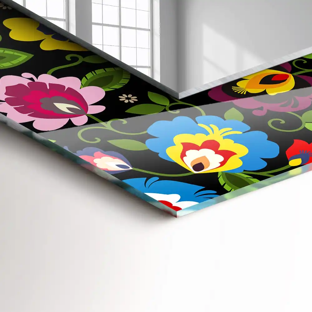 Espejo rectangular estampado Patrones populares coloridos