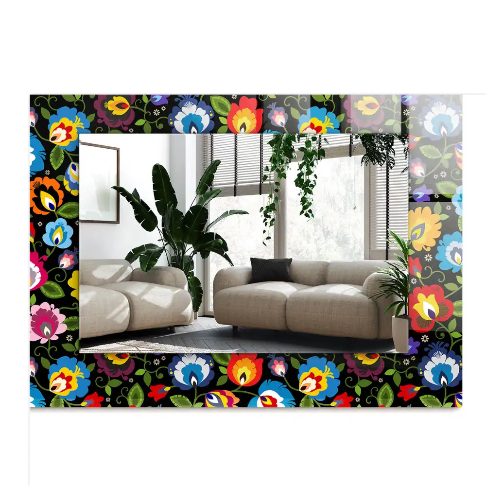 Espejo rectangular estampado Patrones populares coloridos