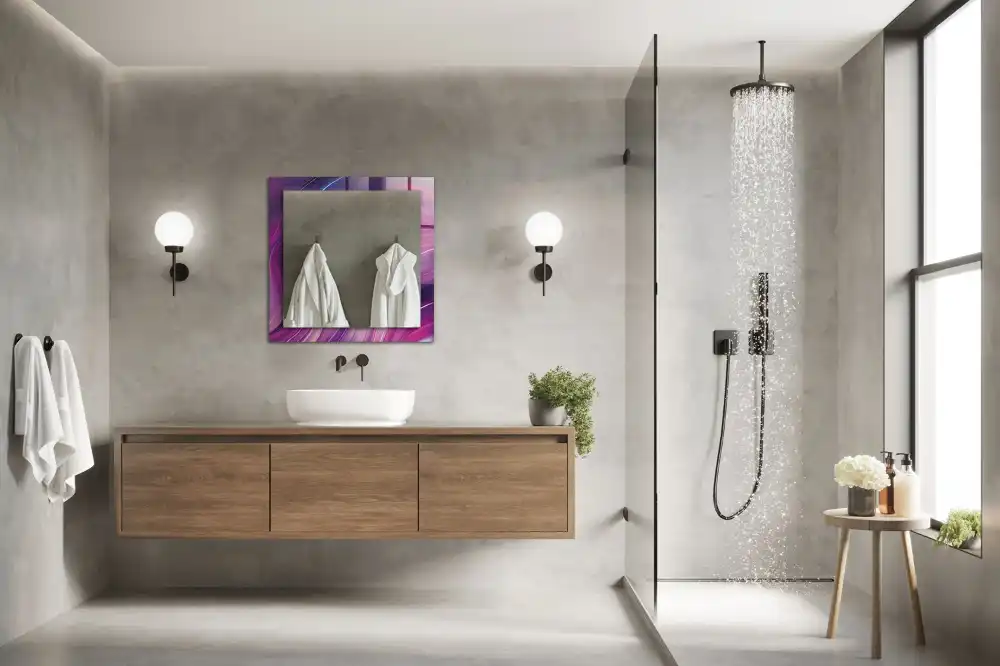 Espejo rectangular impreso Ondas coloridas abstractas