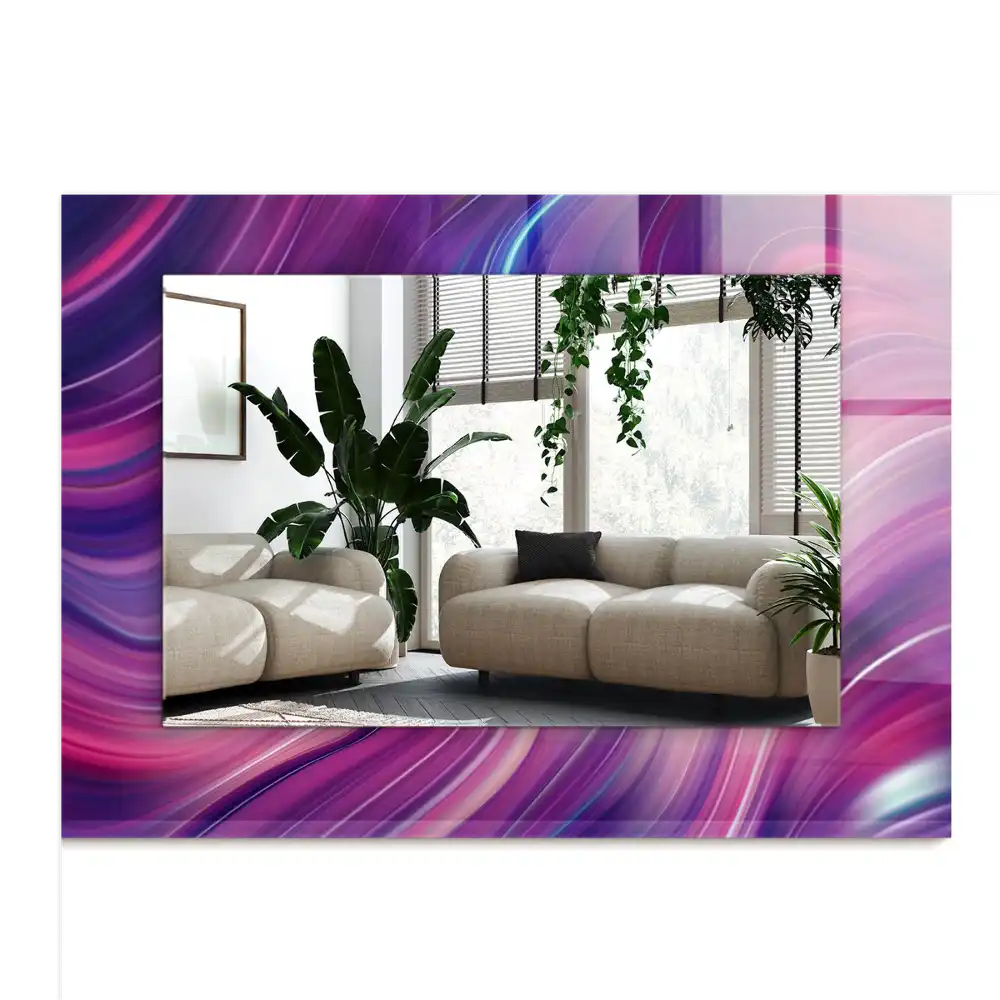 Espejo rectangular impreso Ondas coloridas abstractas