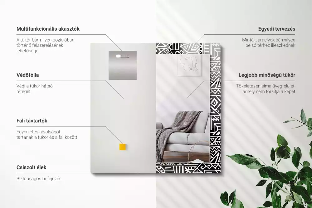 Espejo rectangular impreso Patrón geométrico