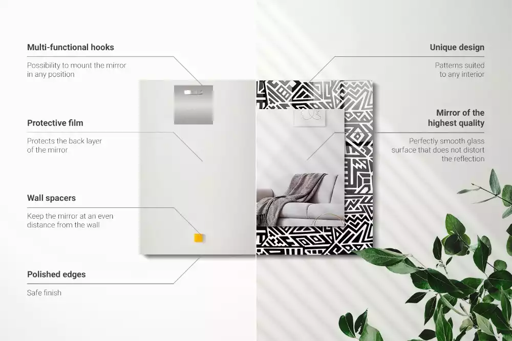 Espejo rectangular impreso Patrón geométrico