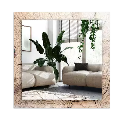 Espejo rectangular estampado Sección transversal del tronco de un árbol