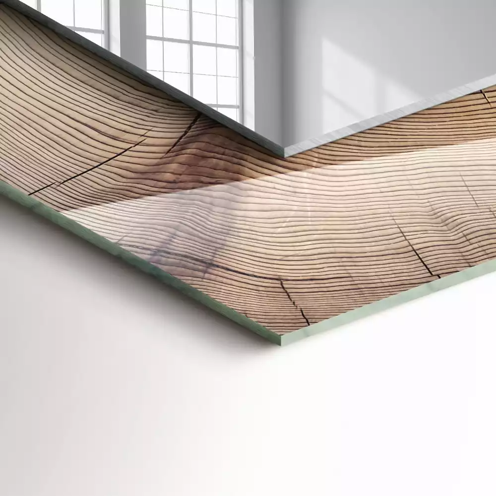 Espejo rectangular estampado Sección transversal del tronco de un árbol