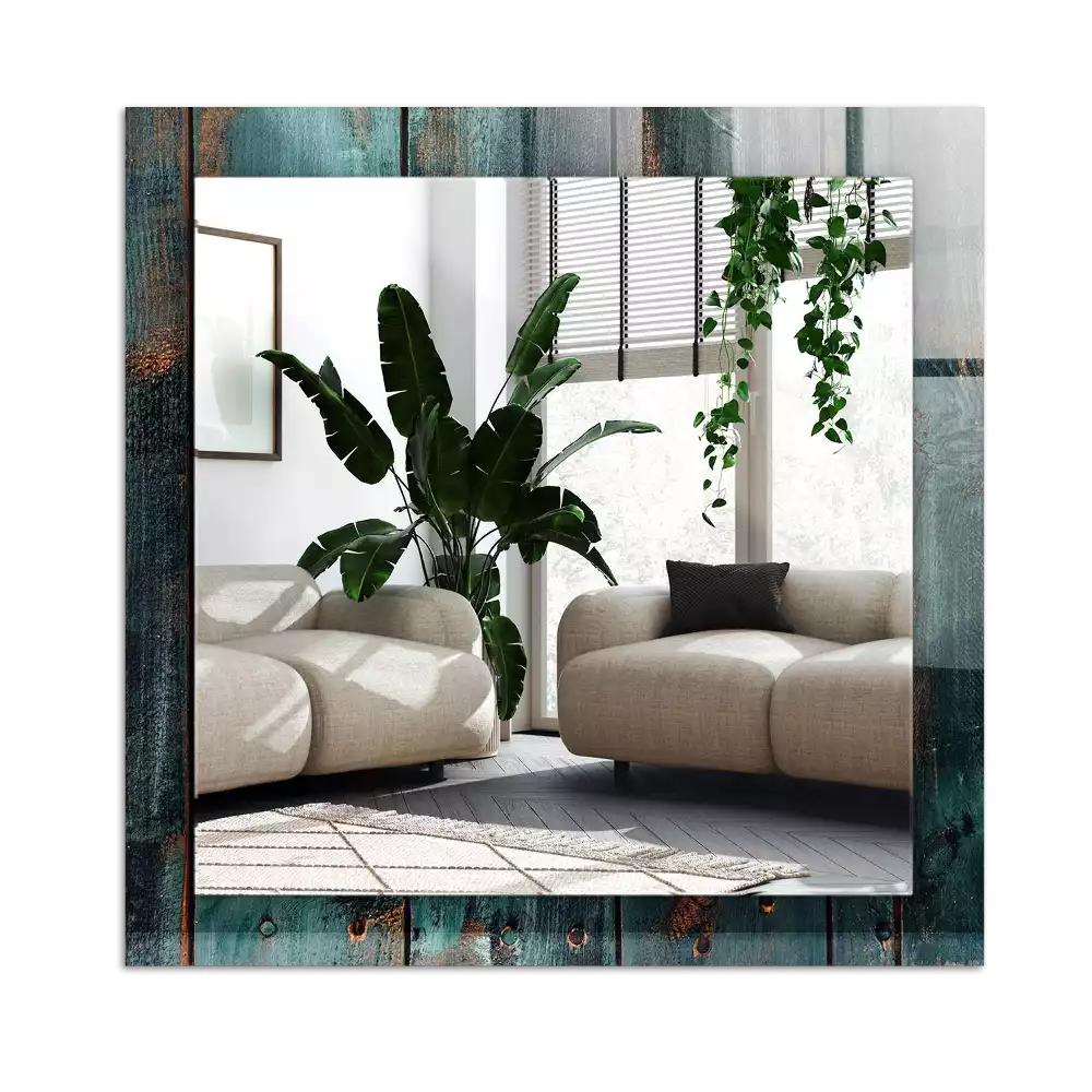 Espejo rectangular impreso Pizarras verdes de madera