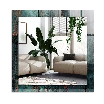 Espejo rectangular impreso Pizarras verdes de madera