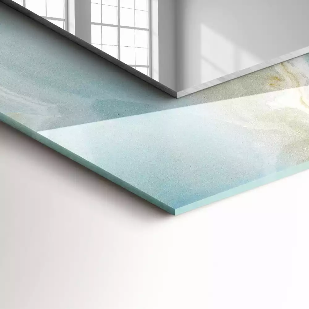 Espejo rectangular estampado ónix azul