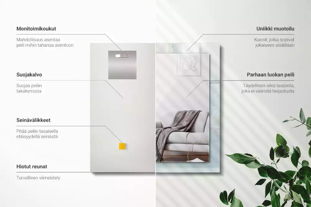 Espejo rectangular estampado ónix azul