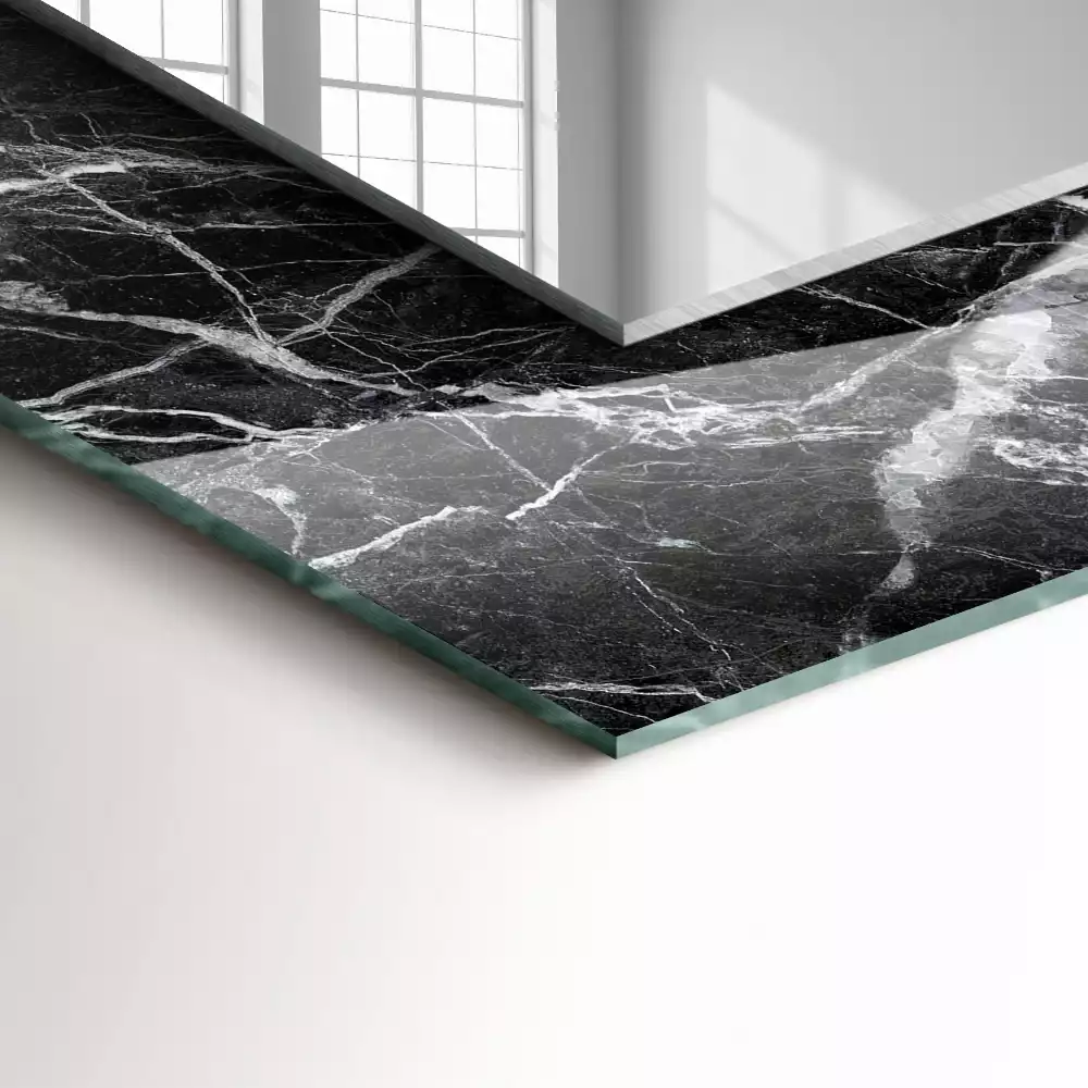 Espejo rectangular impreso mármol negro
