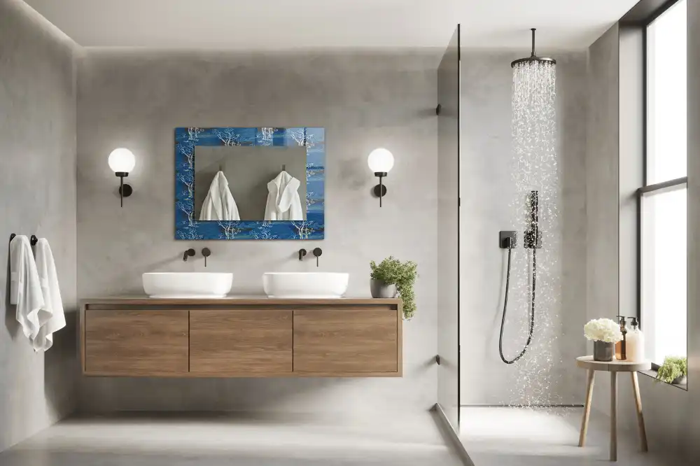 Espejo rectangular impreso Paisaje de árboles