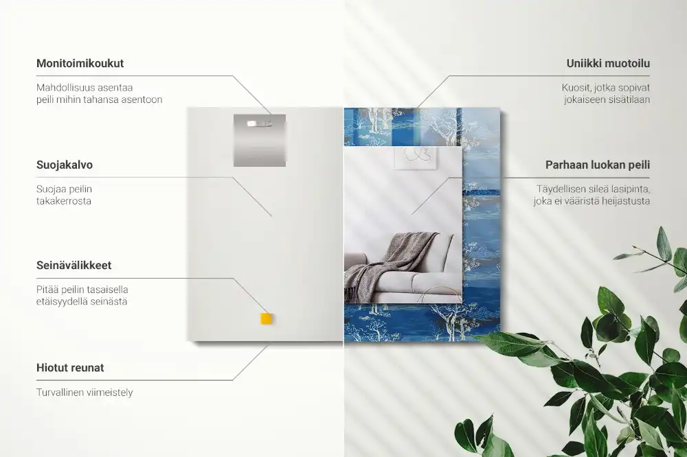 Espejo rectangular impreso Paisaje de árboles