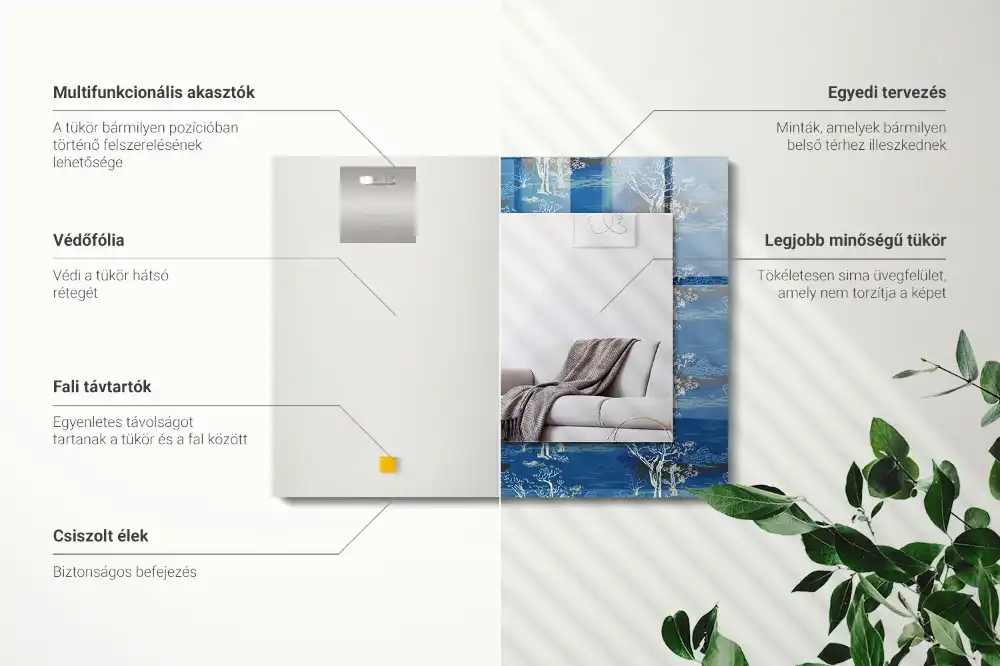 Espejo rectangular impreso Paisaje de árboles