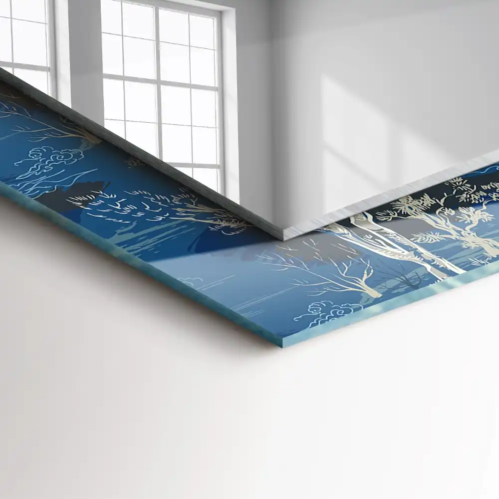 Espejo rectangular impreso Paisaje de árboles