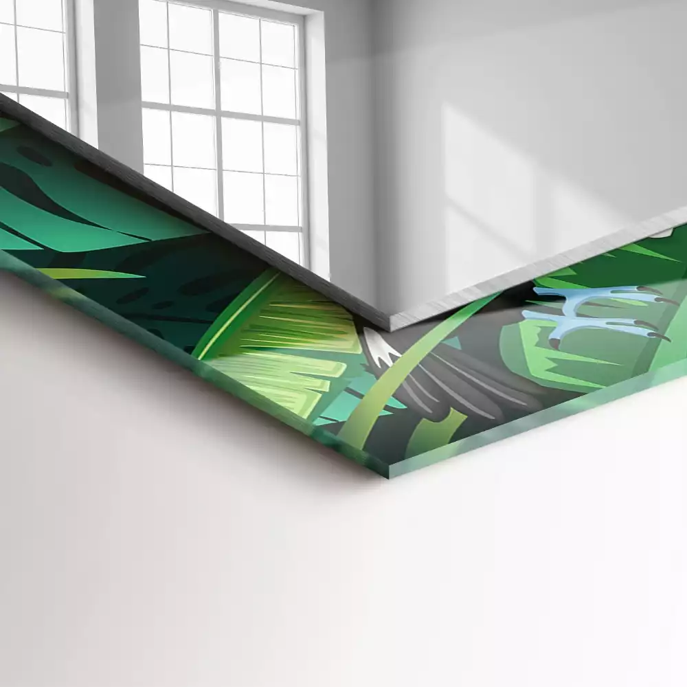 Espejo rectangular estampado Los tucanes salen de la selva