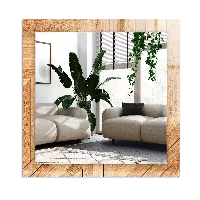 Espejo rectangular impreso Parquet de madera