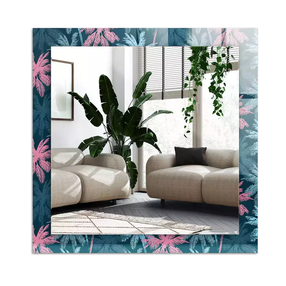 Espejo rectangular estampado Patrón colorido de palmeras
