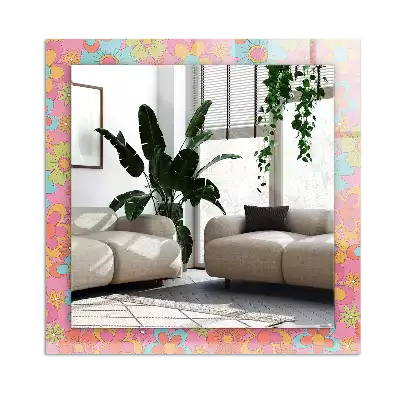 Espejo rectangular estampado Surco floral colorido