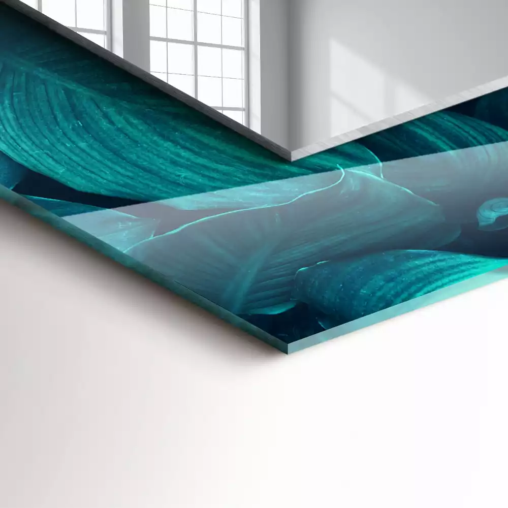 Espejo rectangular impreso Hojas verdes