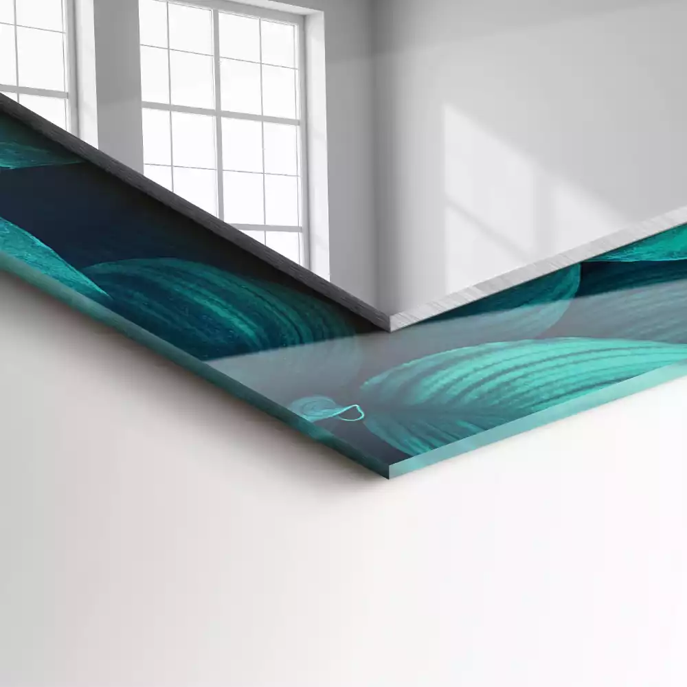 Espejo rectangular impreso Hojas verdes