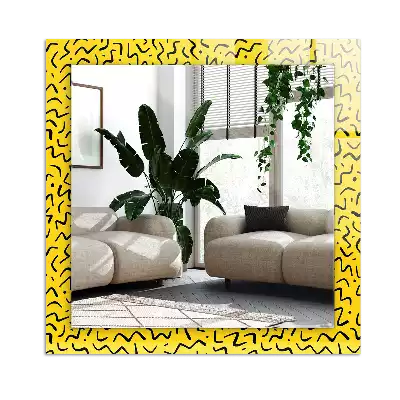 Espejo rectangular impreso Patrón abstracto amarillo