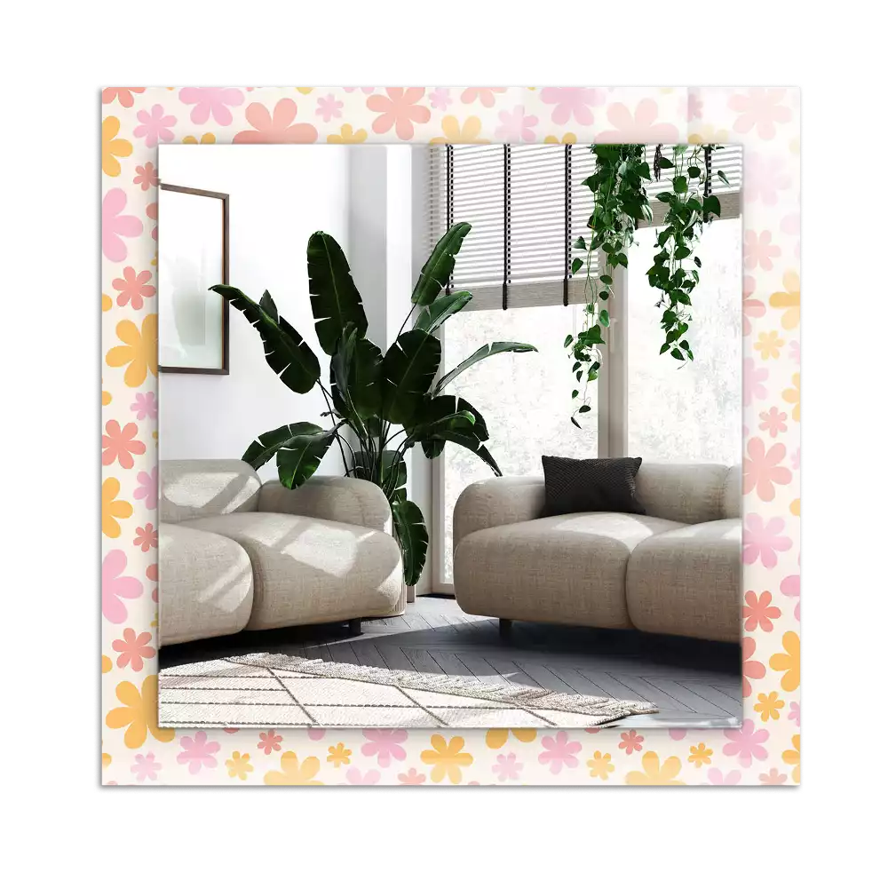 Espejo rectangular estampado Patrón floral