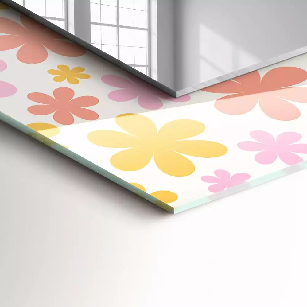 Espejo rectangular estampado Patrón floral