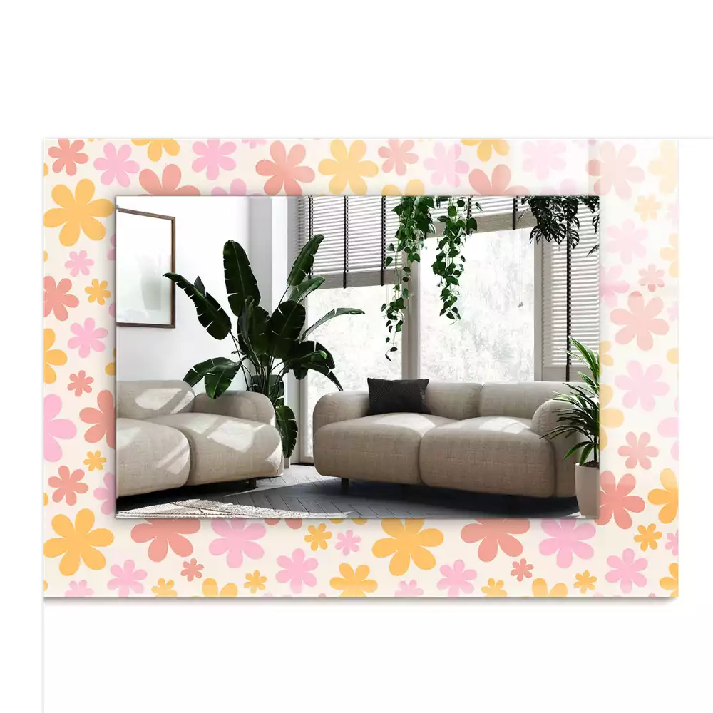 Espejo rectangular estampado Patrón floral