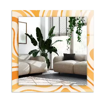 Espejo rectangular estampado Patrones abstractos de color naranja