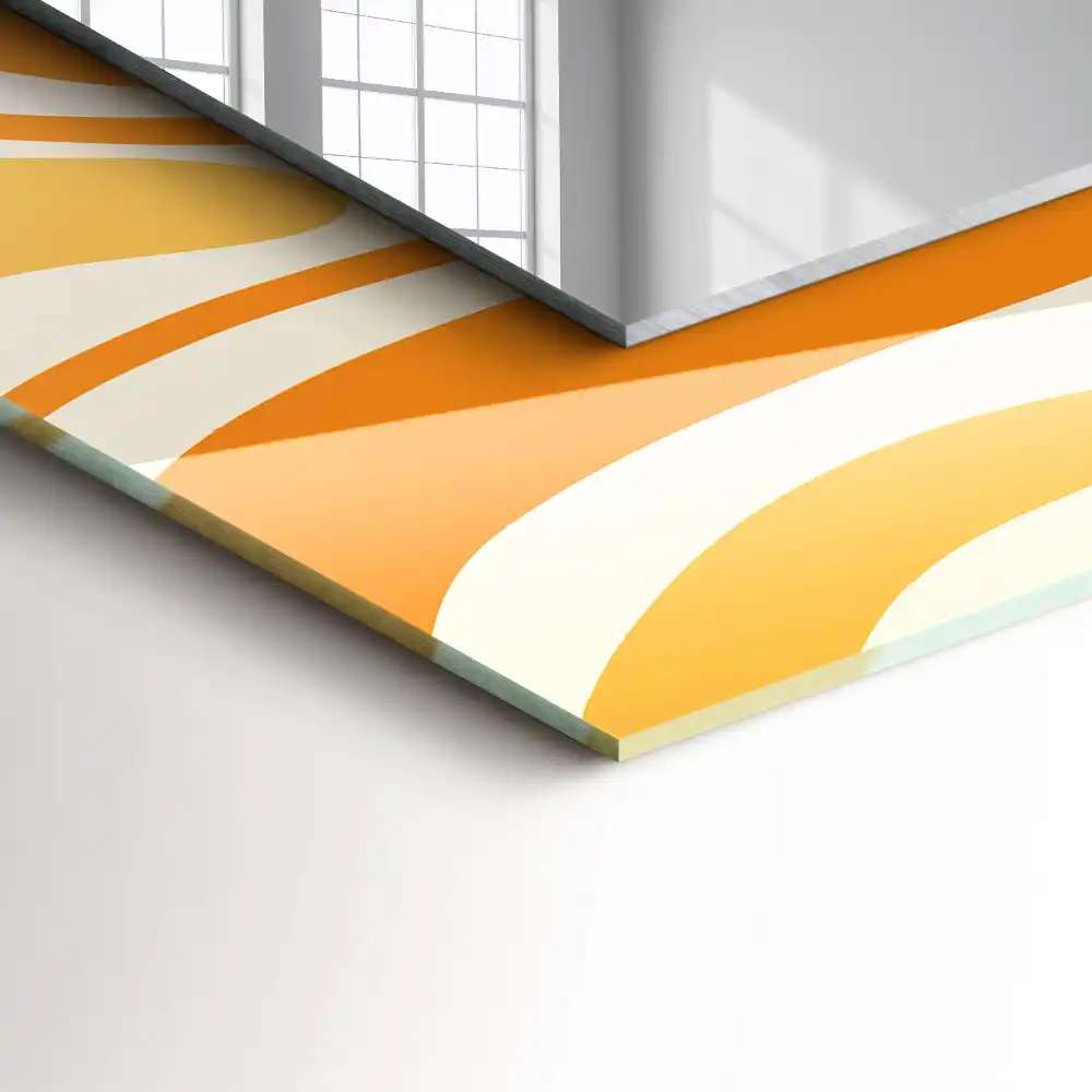 Espejo rectangular estampado Patrones abstractos de color naranja