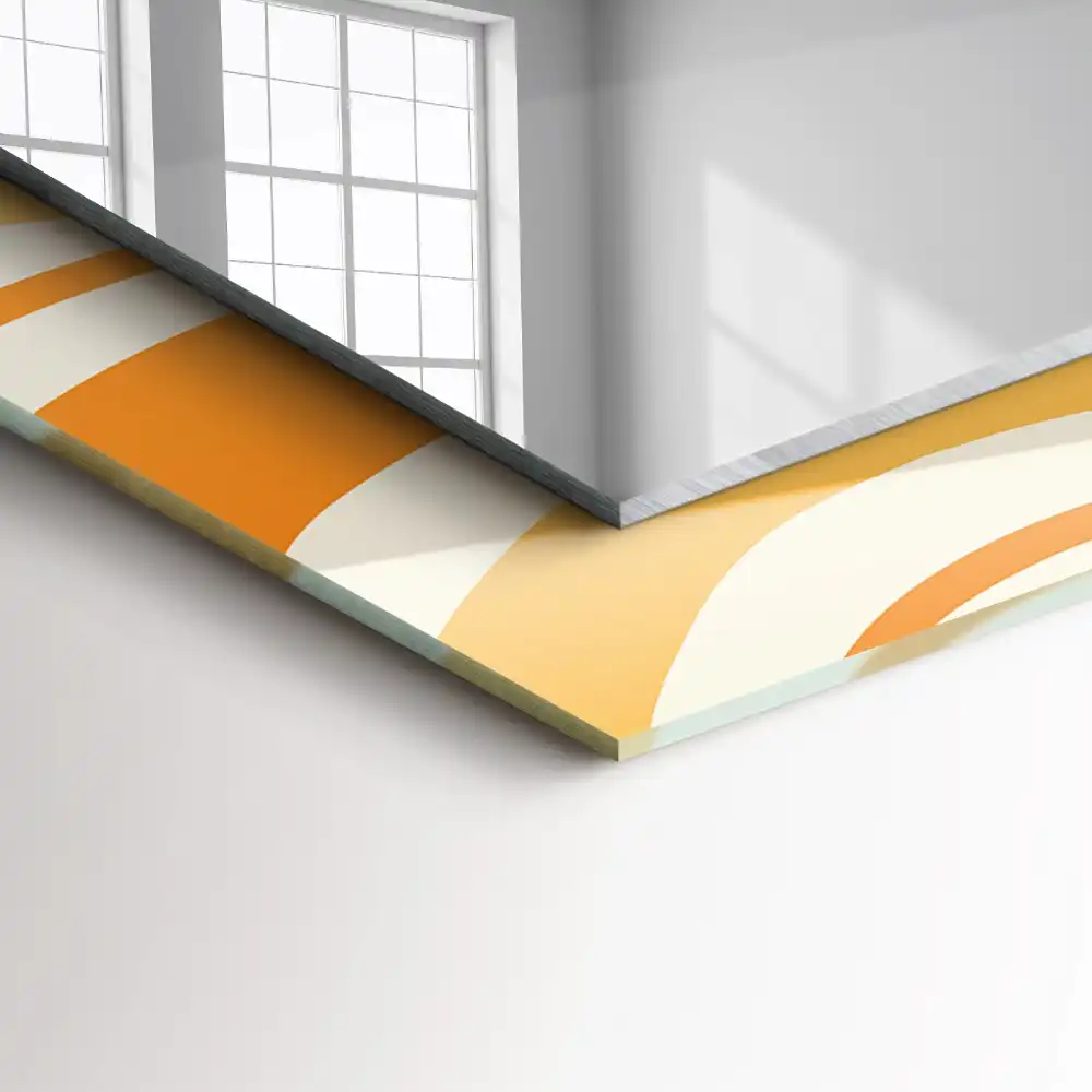 Espejo rectangular estampado Patrones abstractos de color naranja