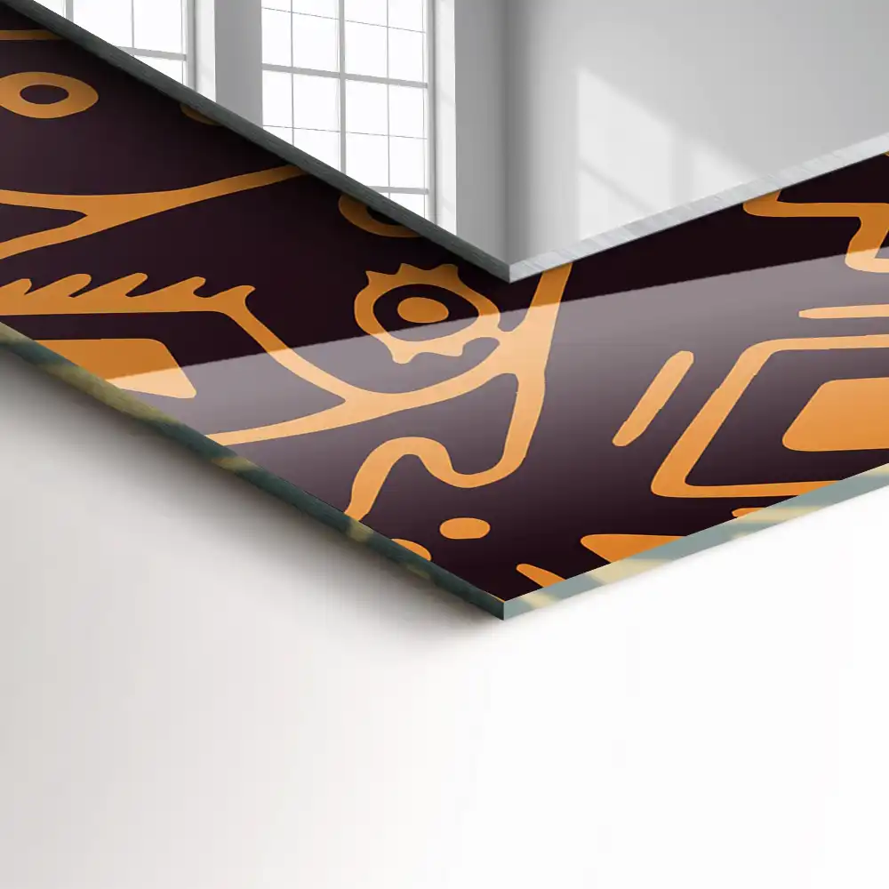 Espejo rectangular impreso Patrón étnico