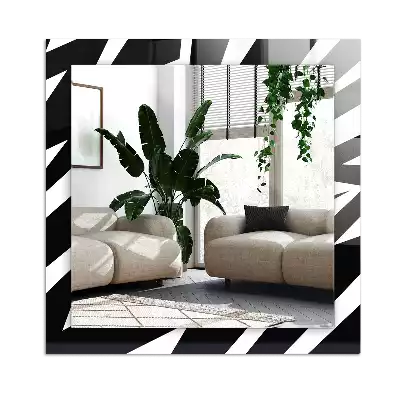 Espejo rectangular impreso Geometría en blanco y negro