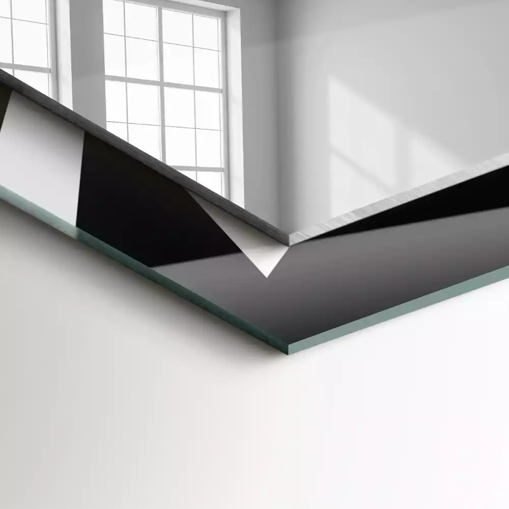 Espejo rectangular impreso Geometría en blanco y negro