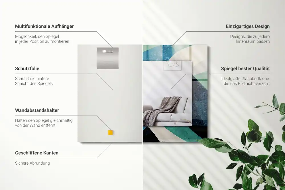 Espejo rectangular impreso Patrones abstractos coloridos