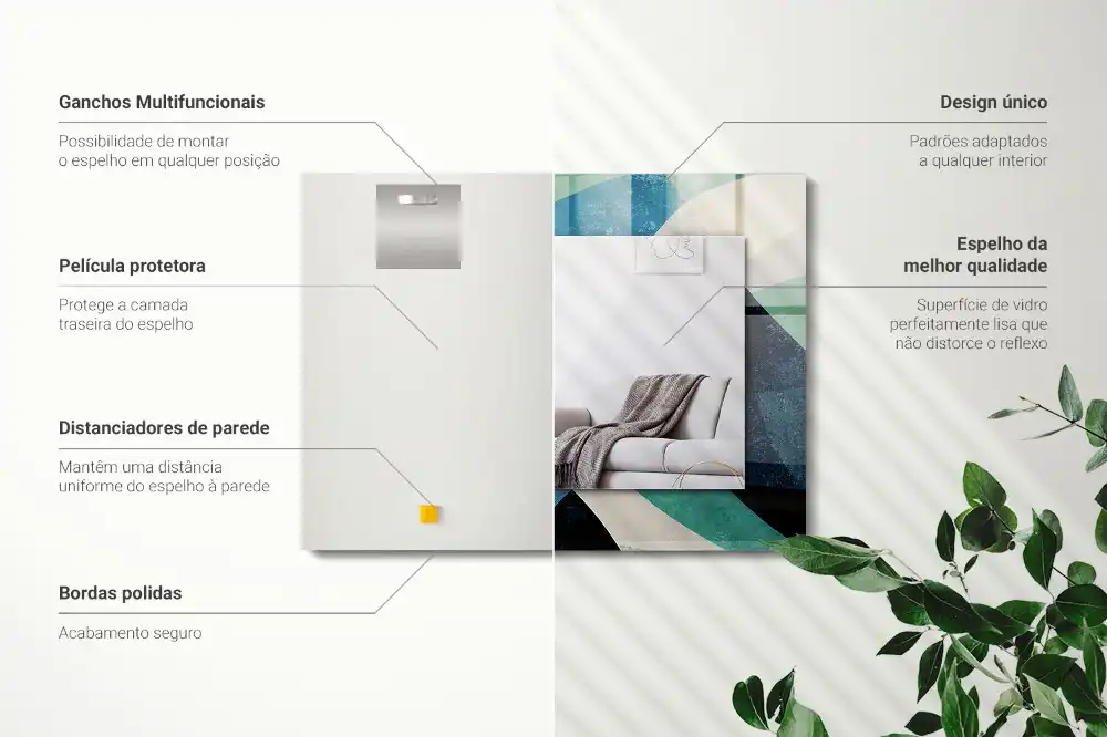 Espejo rectangular impreso Patrones abstractos coloridos