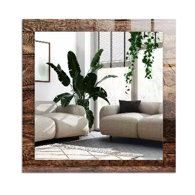 Espejo rectangular estampado Textura de tablero de madera