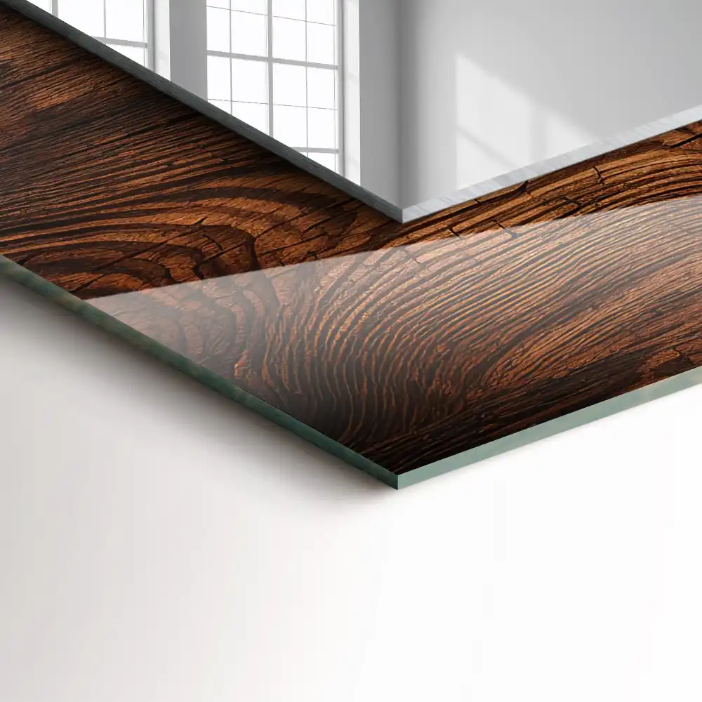 Espejo rectangular estampado Textura de tablero de madera