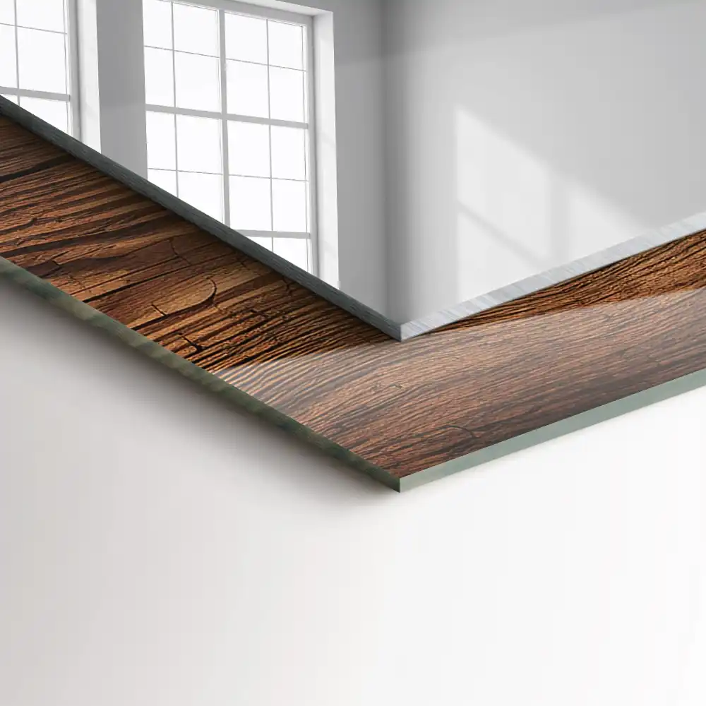 Espejo rectangular estampado Textura de tablero de madera