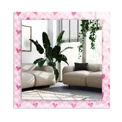 Espejo rectangular impreso Corazones rosados