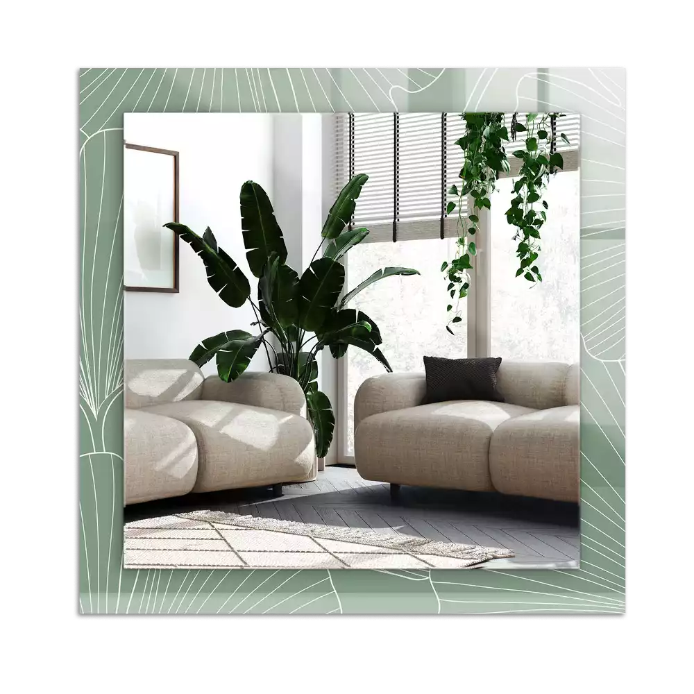 Espejo rectangular estampado hojas de ginkgo