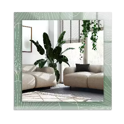 Espejo rectangular estampado hojas de ginkgo