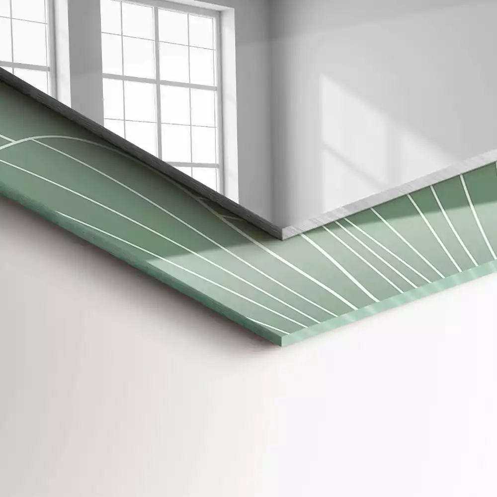 Espejo rectangular estampado hojas de ginkgo